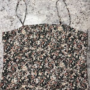 Abercrombie & Fitch Black and Pink Crop Camisole